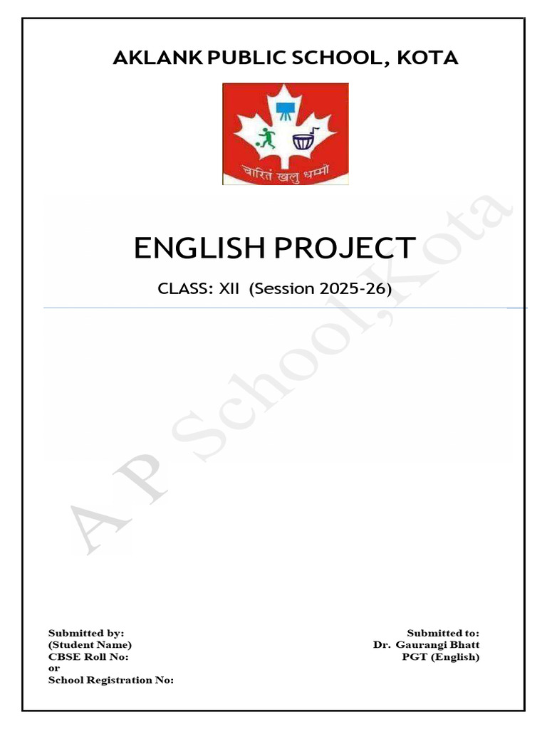English Project Guidelines for Class XII | PDF