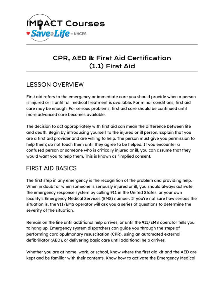 First Aid Basics and CPR Guide | PDF | First Aid | Hand Washing