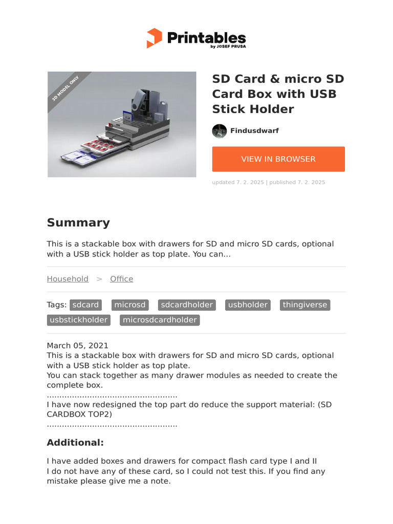 SD Card Micro SD Card Box With Usb Stick Holder | PDF | Digital ...