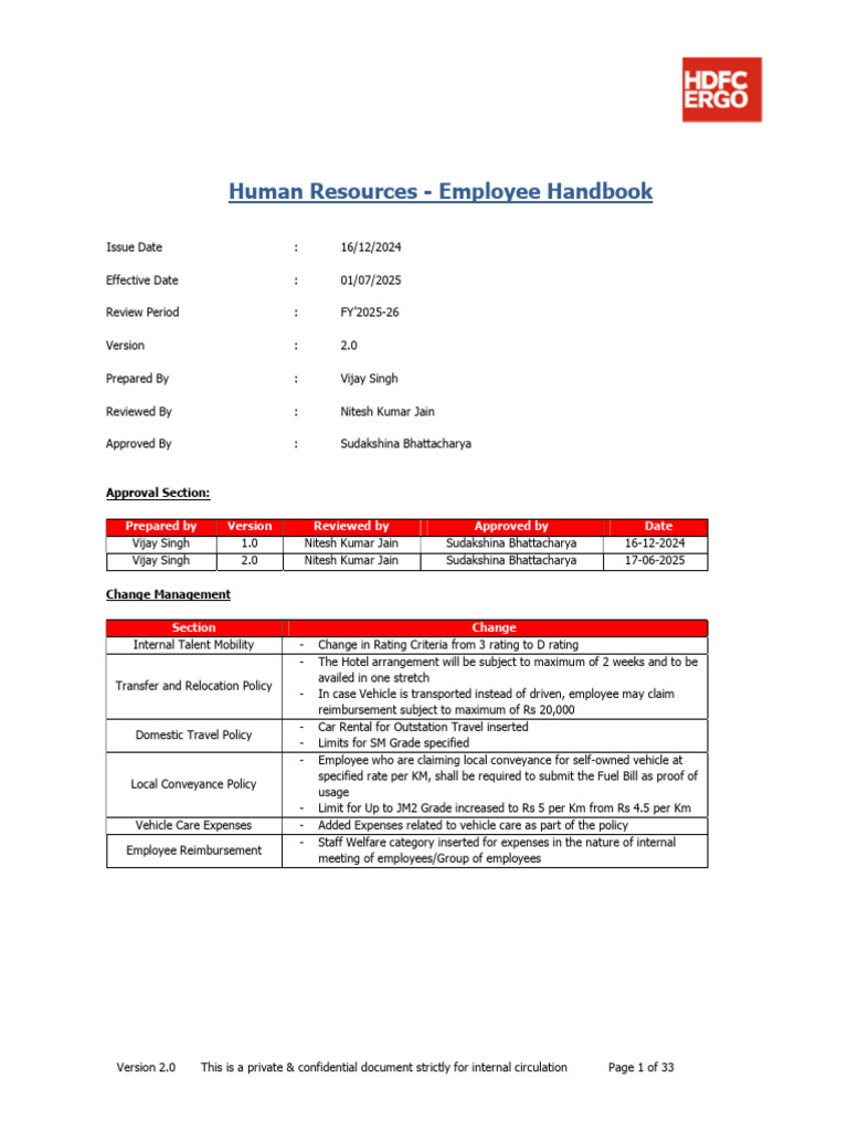 Employee Handbook Version 2.0 | PDF | Cost Of Living | Employment