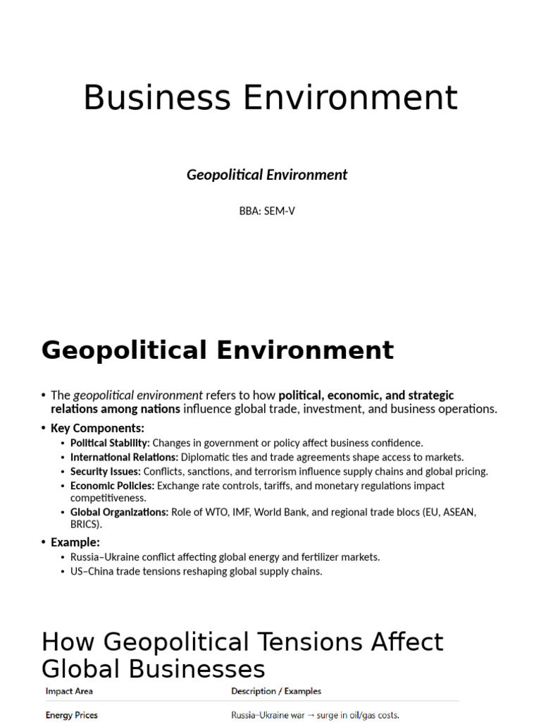Geopolitical Impact on Global Business | PDF | World Trade Organization ...