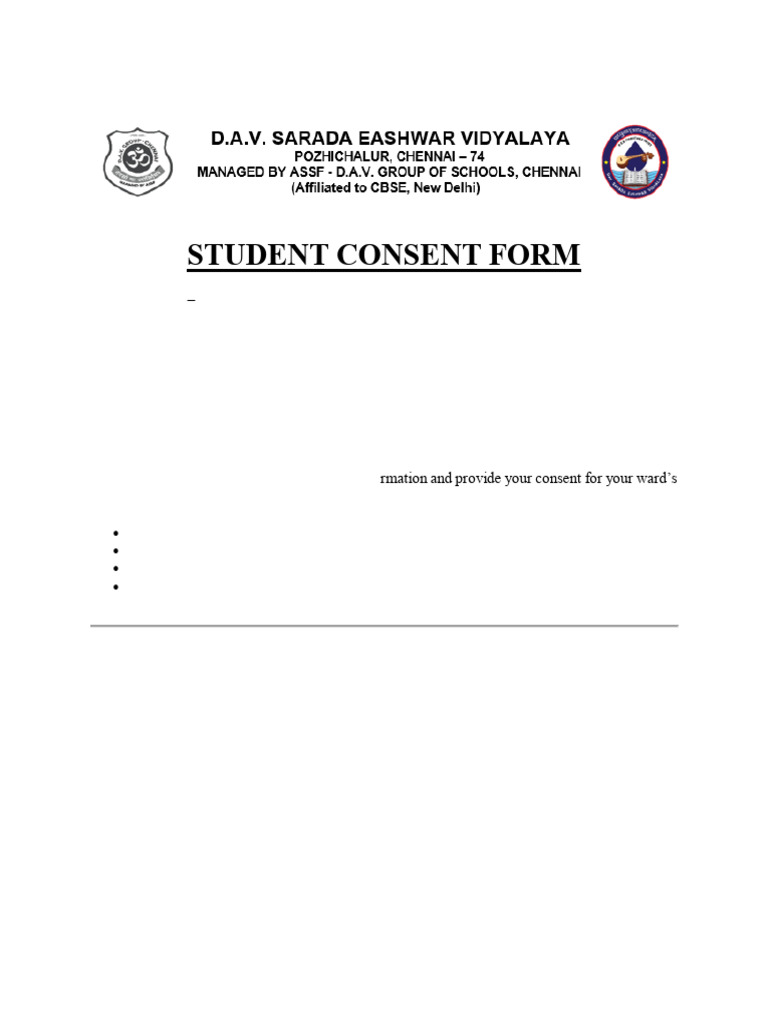 Student Consent Form for Camp 2025 | PDF