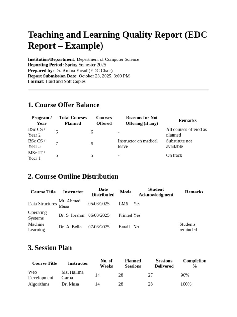 Yyy Report | PDF | Course Evaluation | Lecture