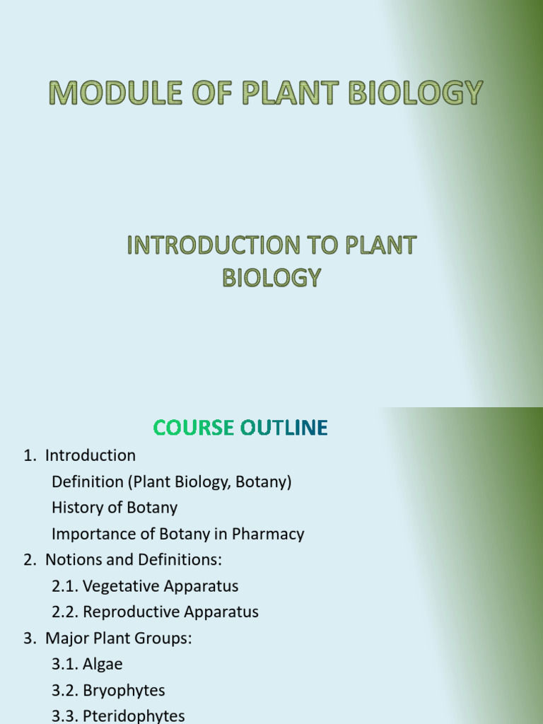 Introduction to Plant Biology and Botany | PDF | Botany | Plants