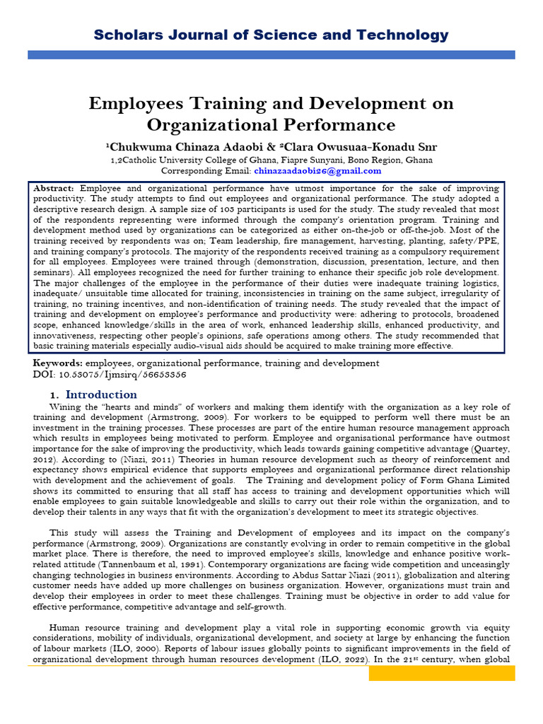 Employee Training Impact on Performance | PDF | Human Resources | Data ...