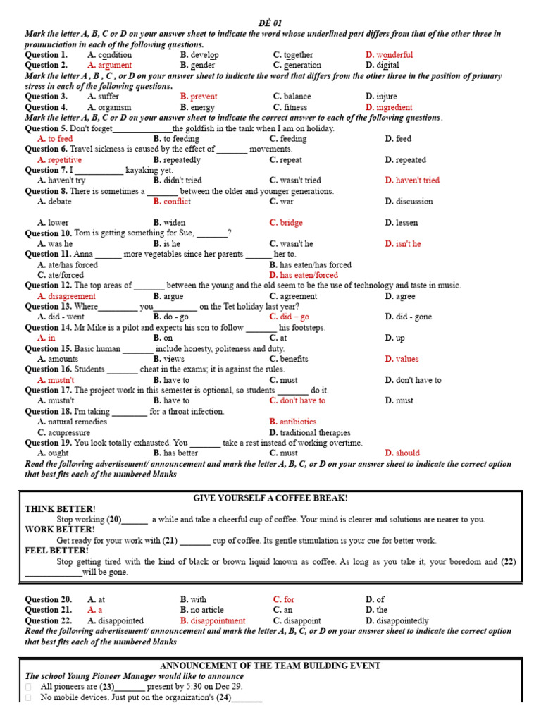 Vocabulary and Grammar Practice Test | PDF | Climate Change | Fossil Fuels