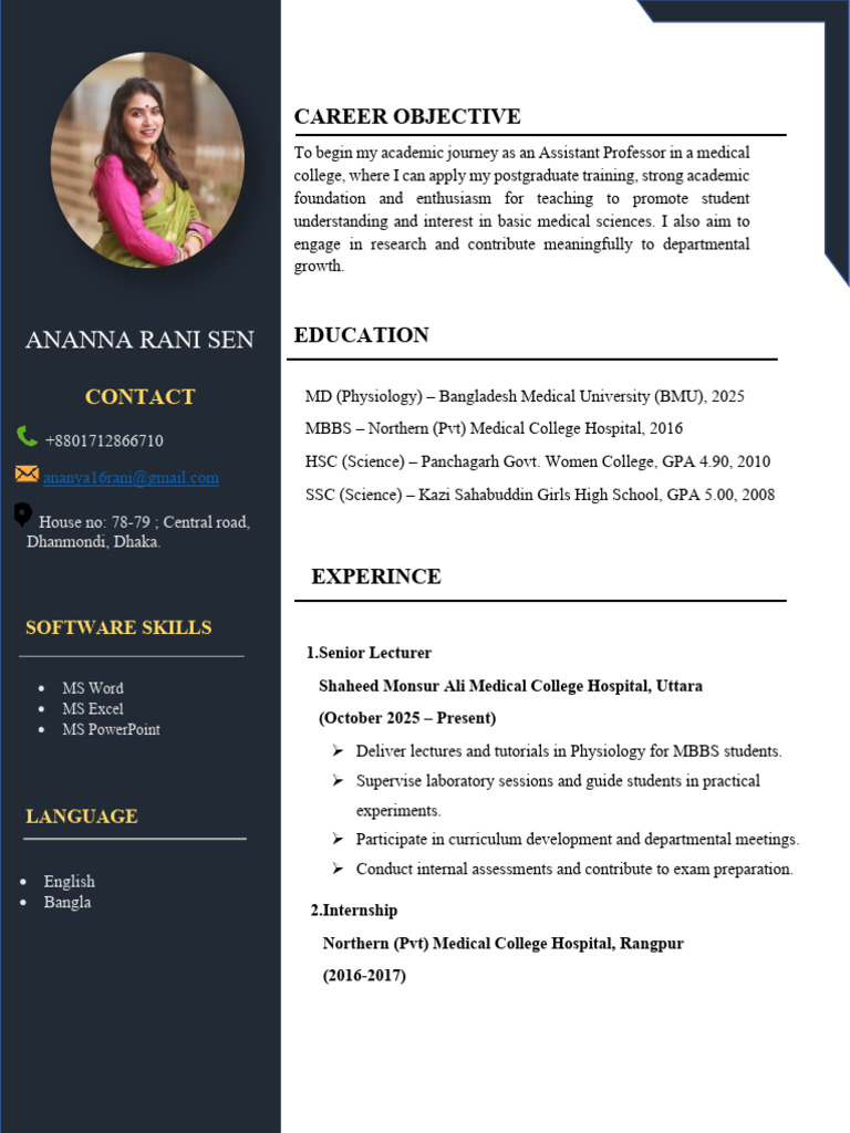 Assistant Professor Career Objective | PDF | Medical School