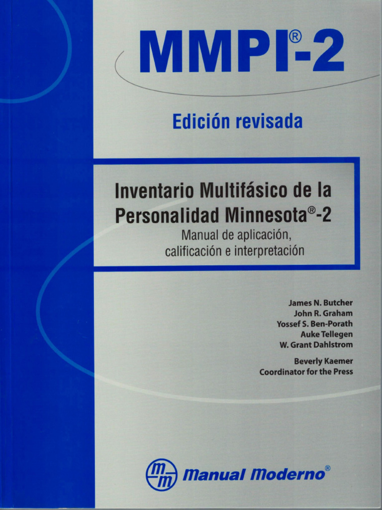 MMPI-2. Manual de Aplicación, Calificación e Interpretación | PDF