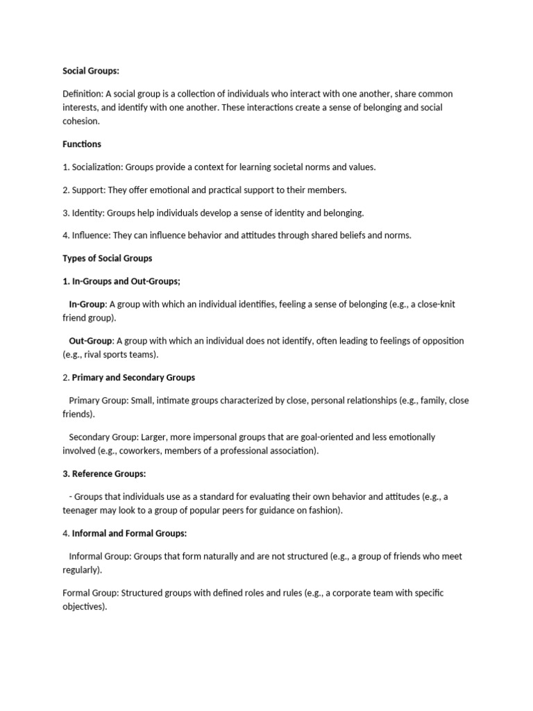 Social Groups-WPS Office | PDF | Nonverbal Communication | Communication