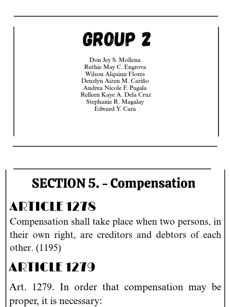 Legal Principles of Compensation and Novation | PDF | Bankruptcy ...