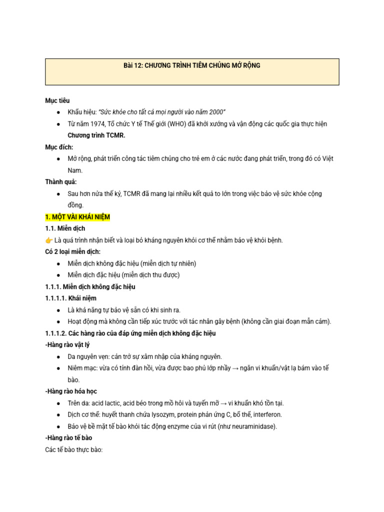 Bài 12 - Chương Trình Tiêm CH NG M R NG | PDF
