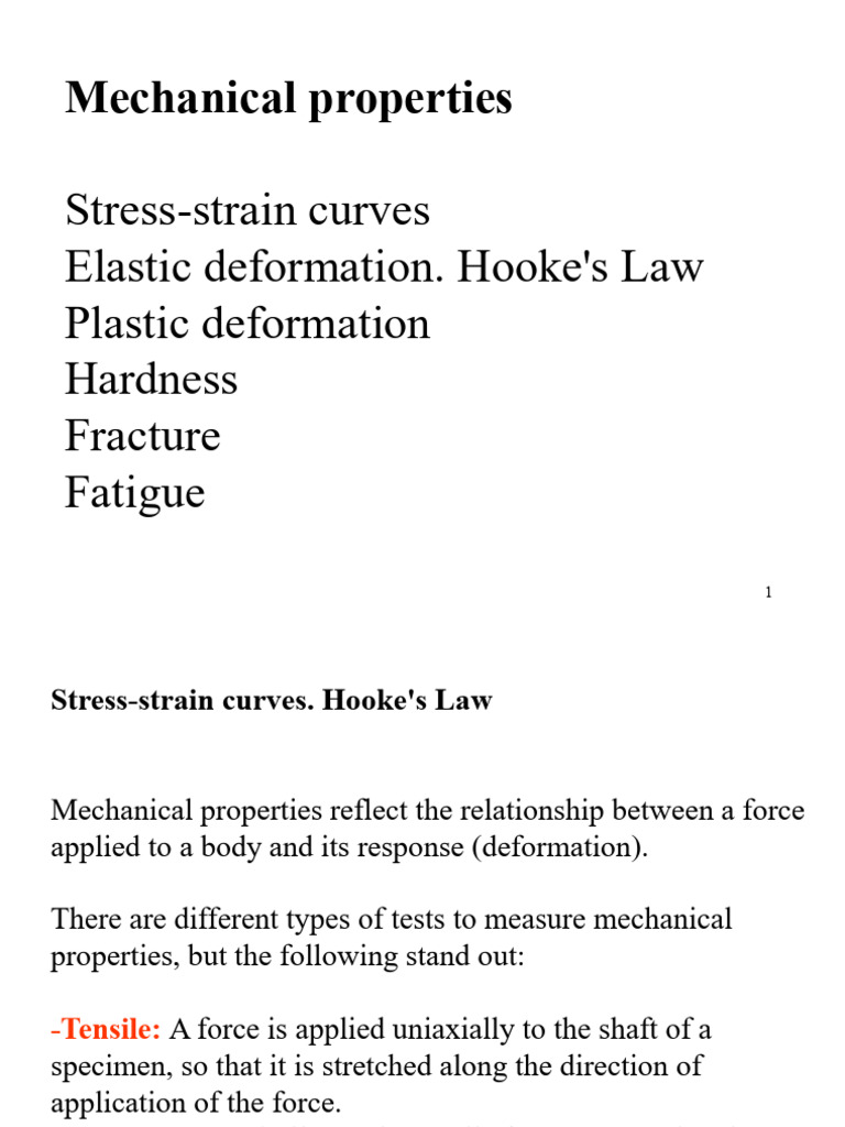 Mechanical Properties of Materials Explained | PDF | Fracture | Ductility