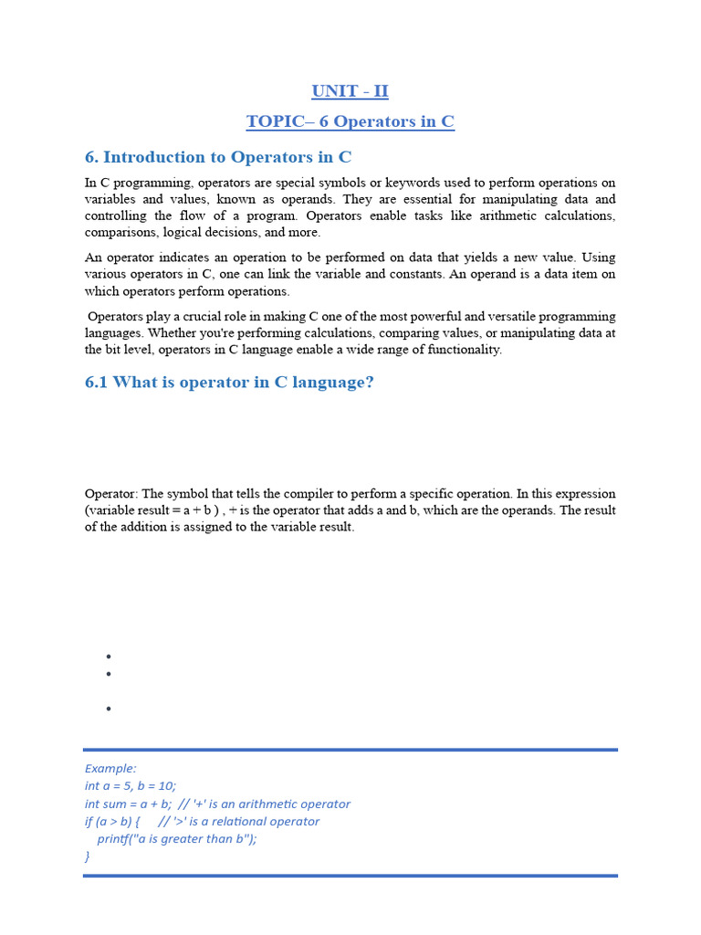 Understanding C Operators Explained | PDF | Division (Mathematics ...