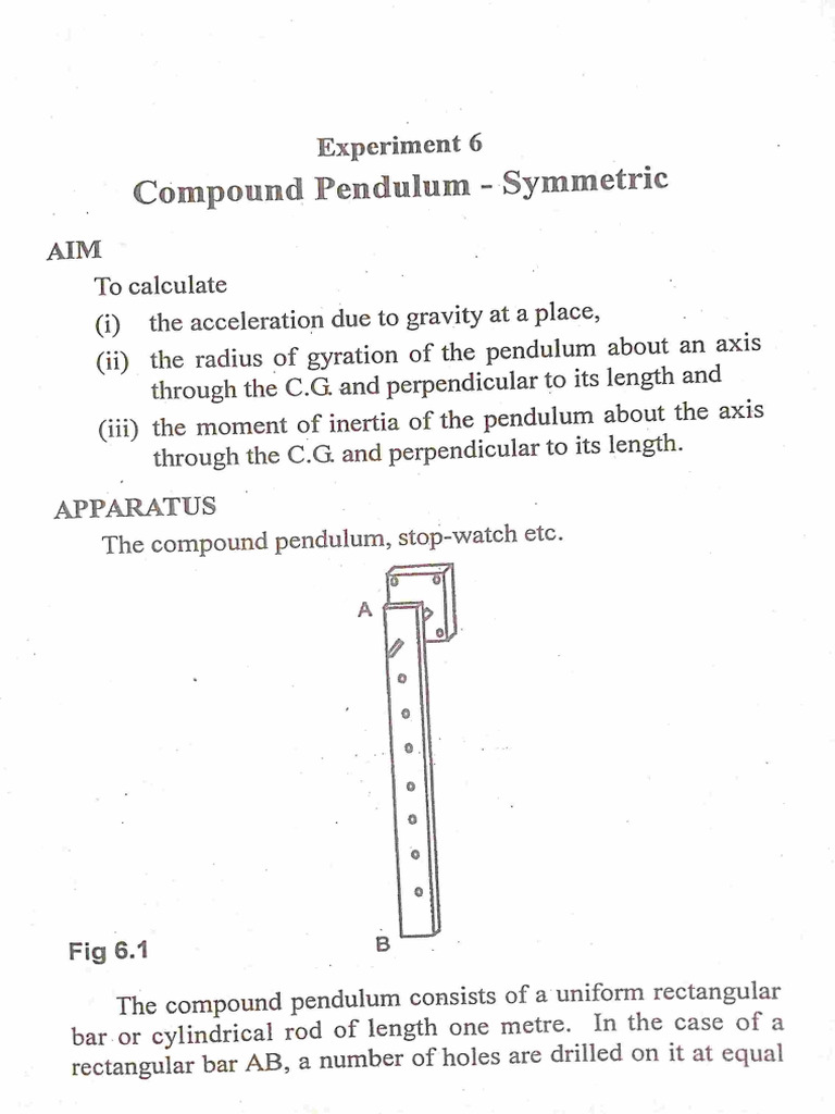 Compound Pendulum | PDF