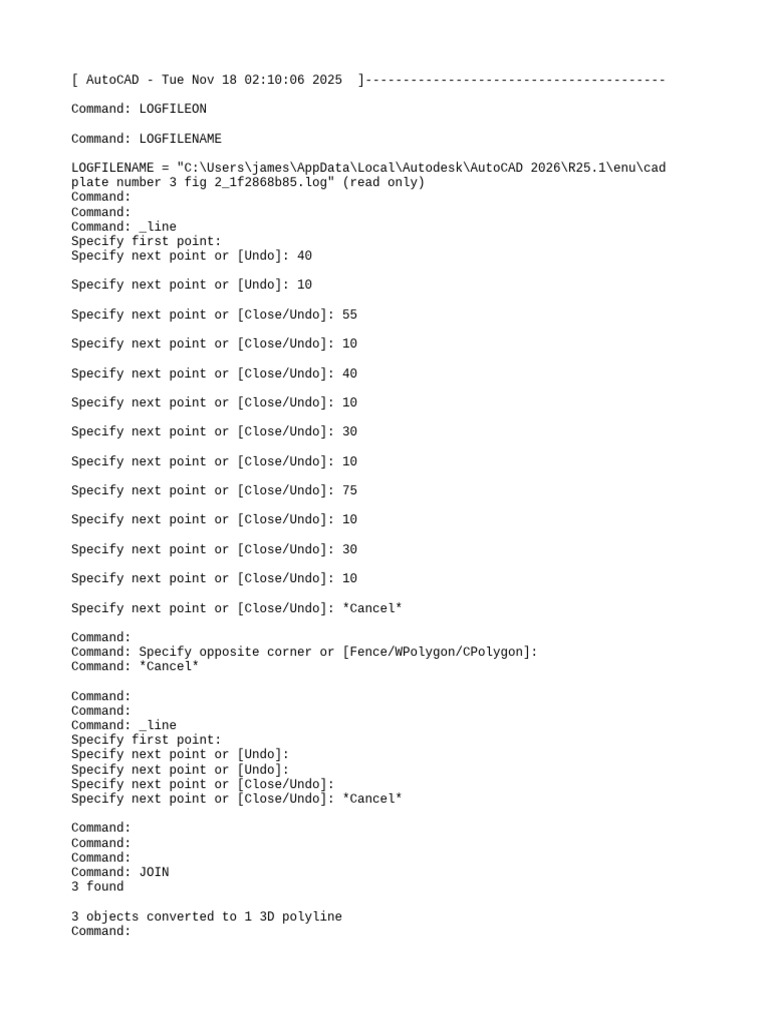 Log File For Cad Plate 3 Fig 2 | PDF | Length | Auto Cad