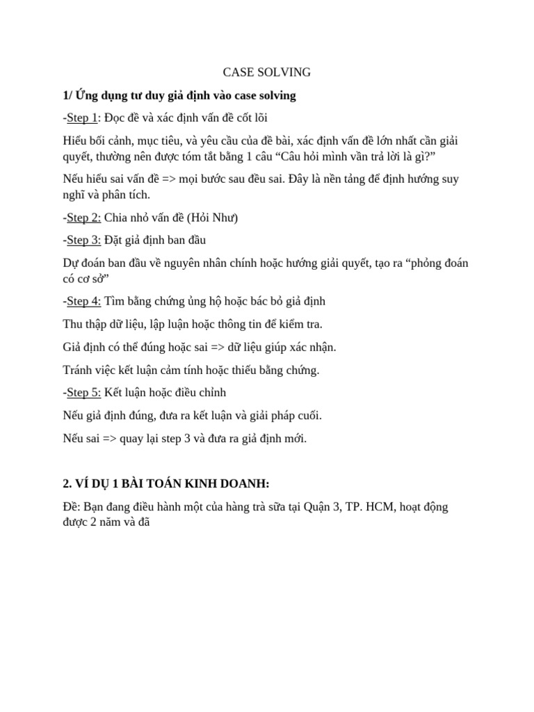 Case Solving | PDF