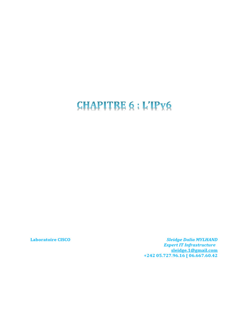 Introduction à l'IPv6 et ses enjeux | PDF | I Pv6 | Adresse IP