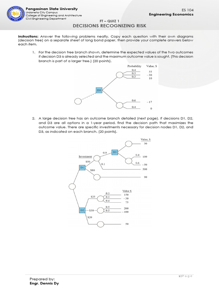 Engineering Economics FT Q1 | PDF