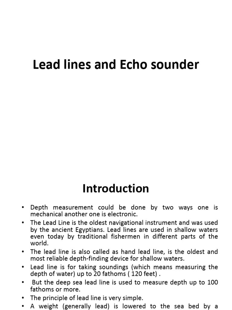 Lead Lines and Echo Sounders Explained | PDF