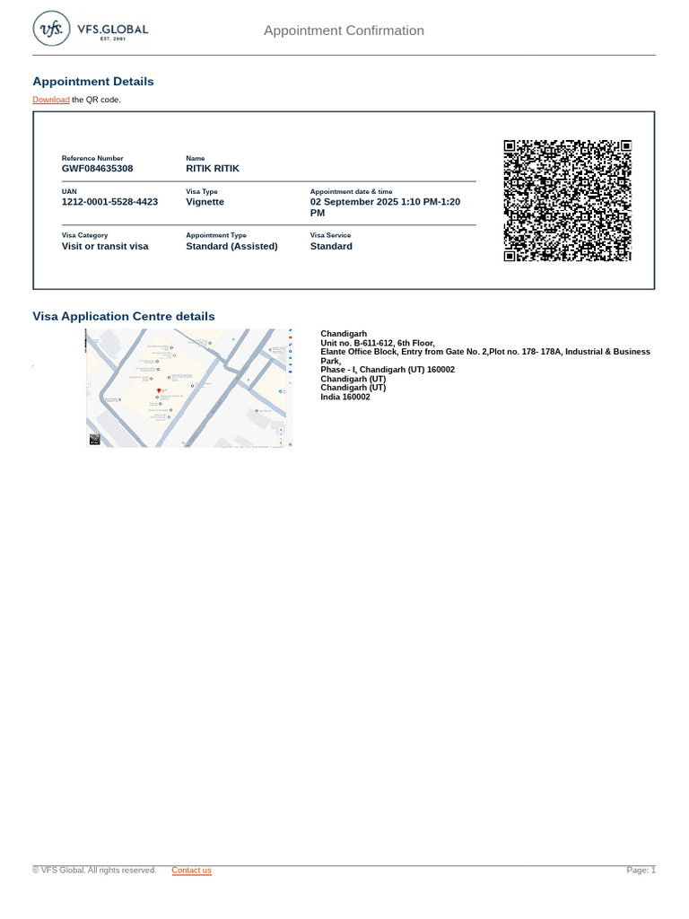 Appointment Confirmation for Visa Application | PDF | Government And ...