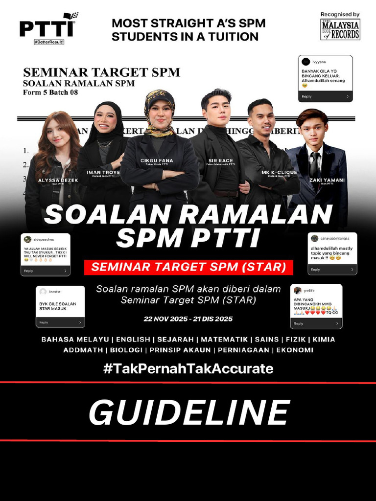 Guideline Seminar Target SPM Ptti | PDF