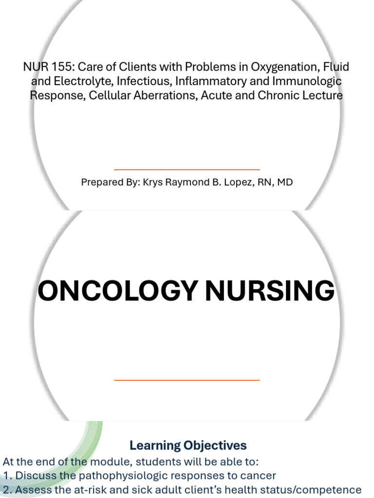 NUR 155 Oncology Nursing | PDF | Cancer | Lung Cancer