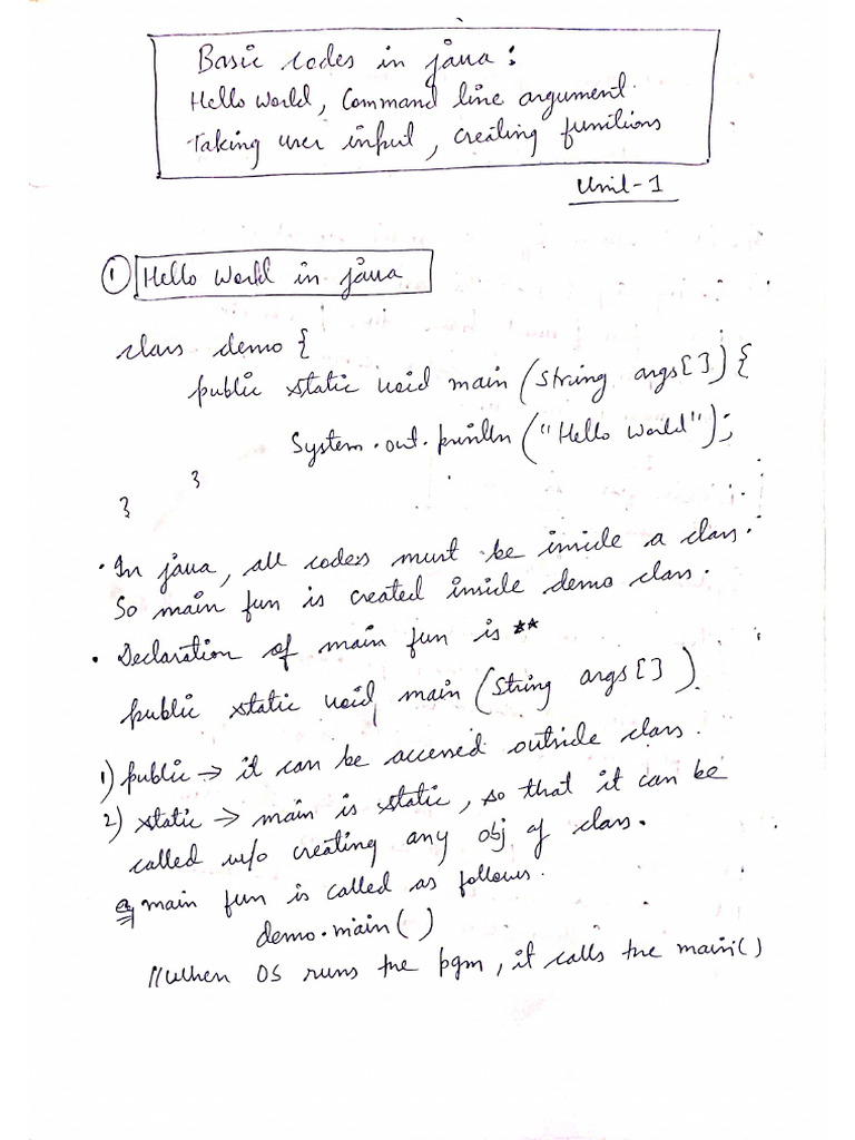 Java Notes 03 Basic Codes | PDF