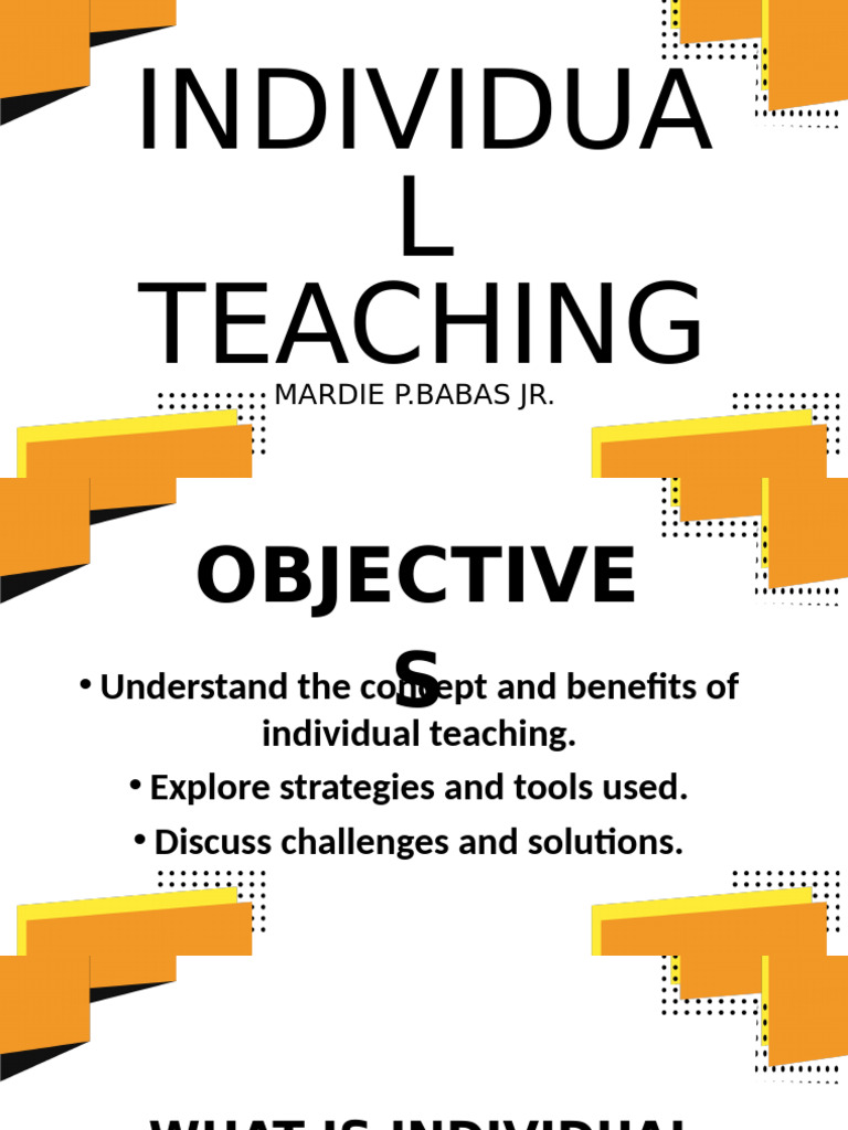 Individual Teaching: Strategies & Benefits | PDF