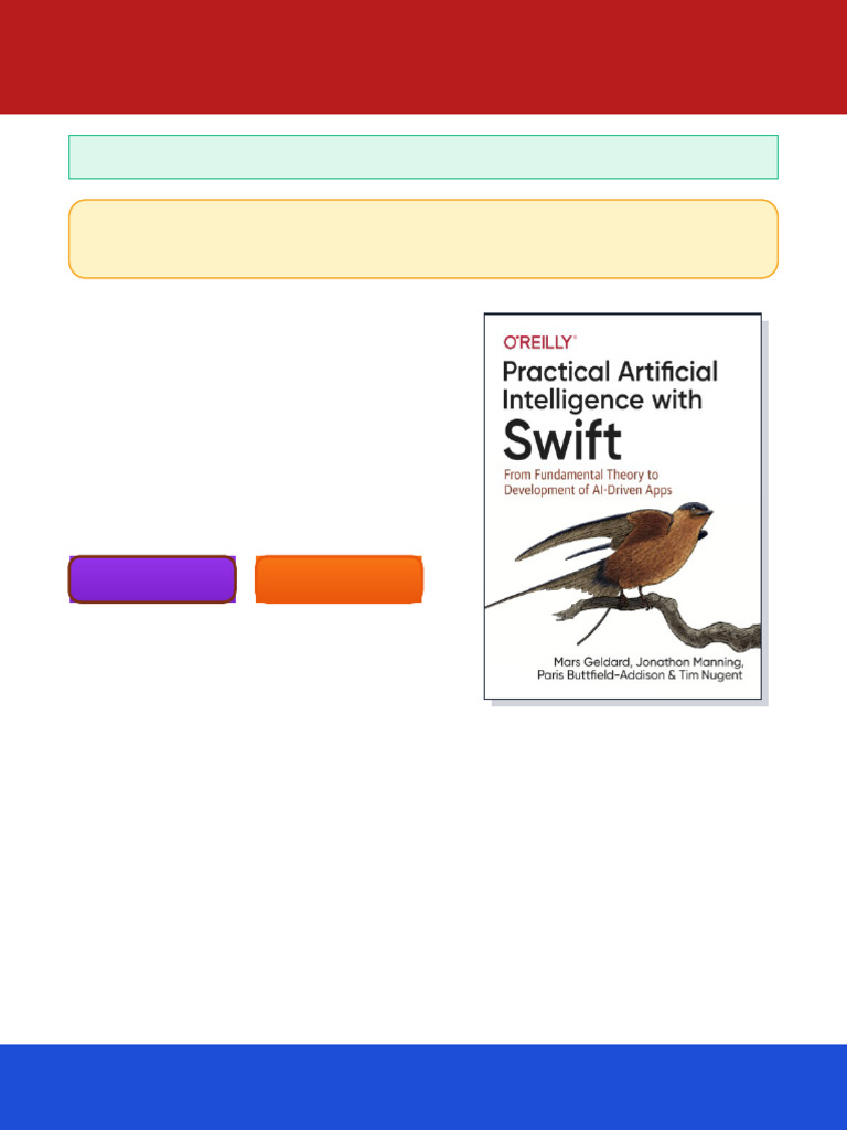 Practical Artificial Intelligence With Swift From Fundamental Theory To ...