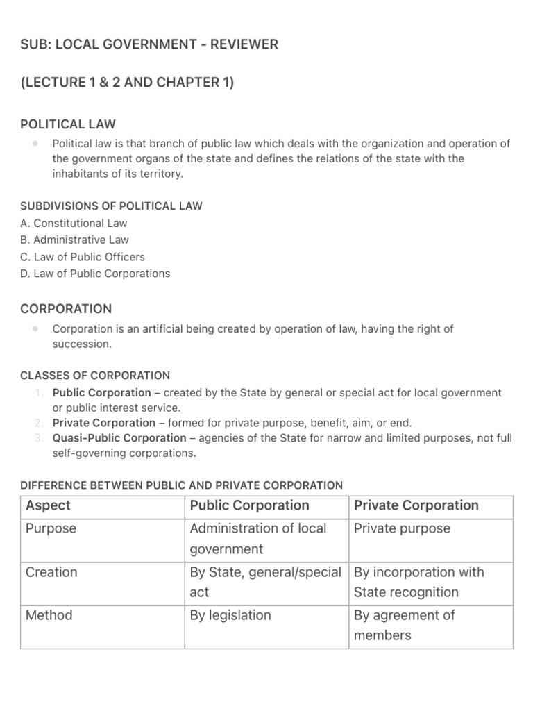 Local Government Law Overview | PDF | Justice | Crime & Violence