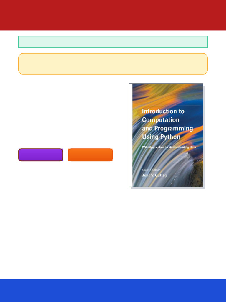 Introduction To Computation and Programming Using Python With ...
