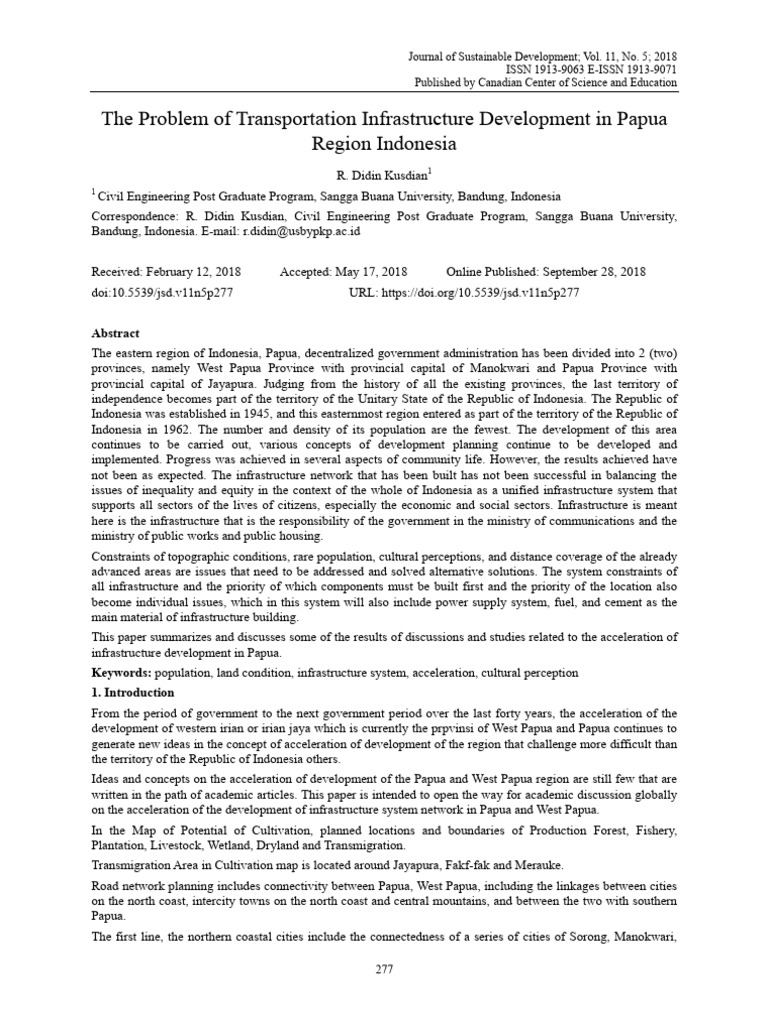 The Problem of Transportation Infrastructure Devel | PDF | New Guinea ...