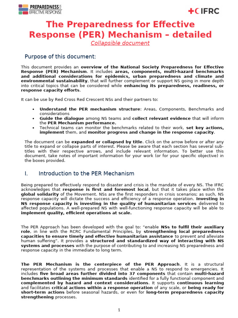 Overview of PER Mechanism for NSs | PDF | Emergency Management | Hazards