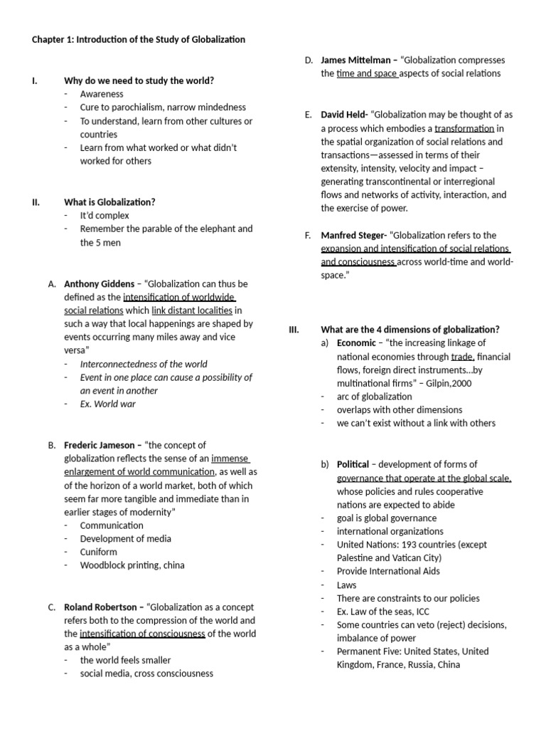 Understanding Globalization: Key Concepts | PDF | Globalization