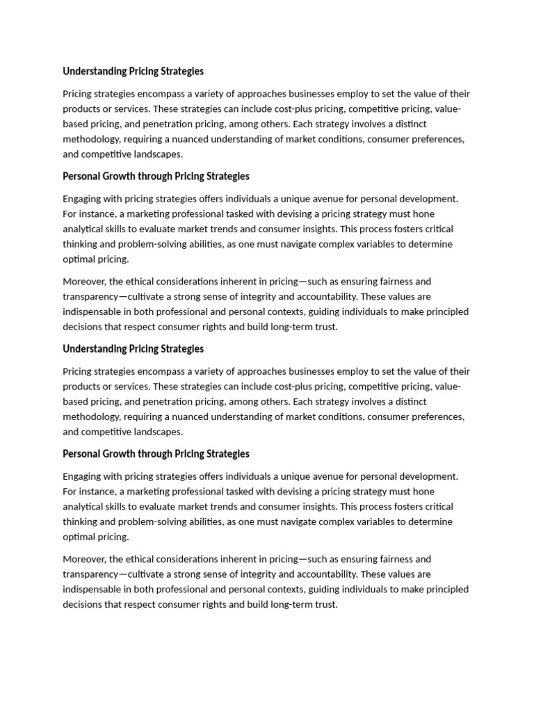 Understanding Pricing Strategies | PDF | Pricing | Consumer Behaviour