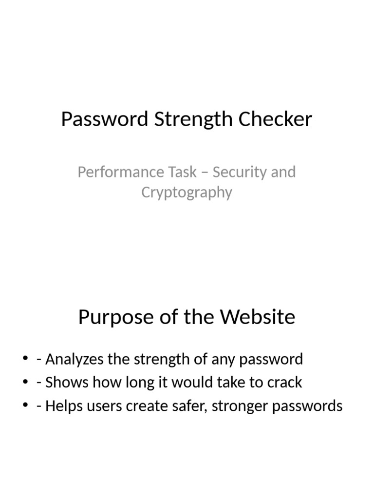 Password Strength Checker Guide | PDF