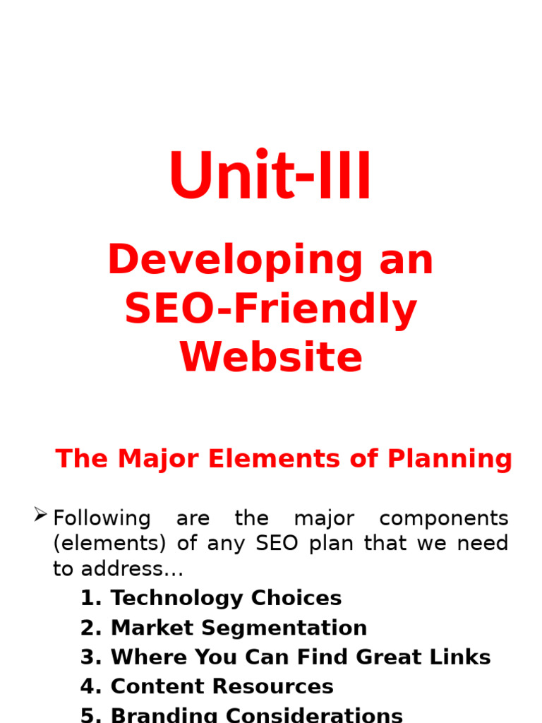 SEO-Friendly Website Development Guide | PDF | Search Engine ...