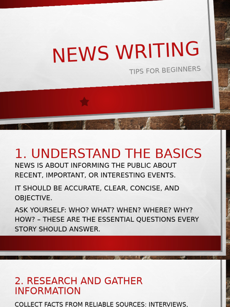 Essential News Writing Tips for Beginners | PDF | News | Journalism