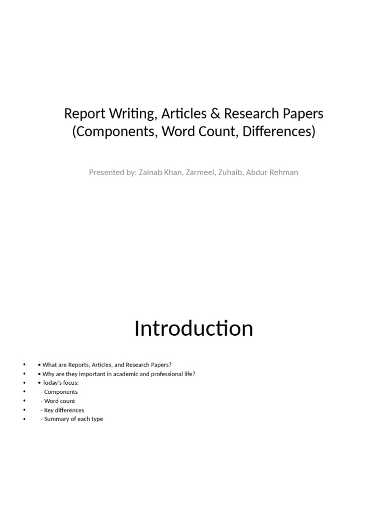 Report, Article & Research Paper | PDF | Academic Publishing | Abstract ...