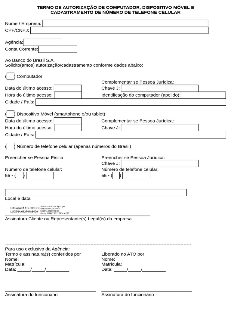 Autorização de Acesso a Dispositivos e Telefone | PDF