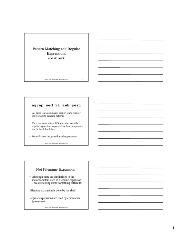 Unix Pattern Matching Basics | PDF