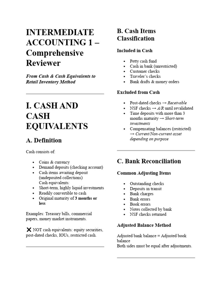 Intermediate Accounting Reviewer Guide | PDF | Cost Of Goods Sold ...