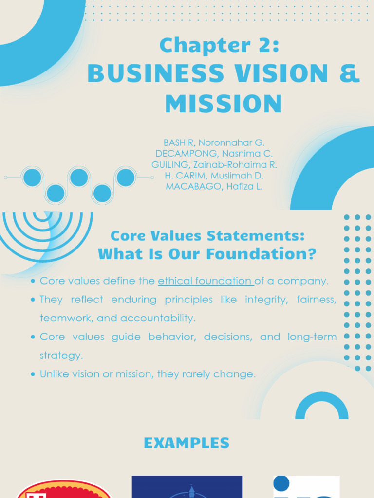 Business Vision and Mission Essentials | PDF | Value (Ethics ...