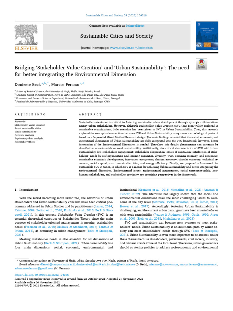 Beck D | PDF | Sustainability | Governance