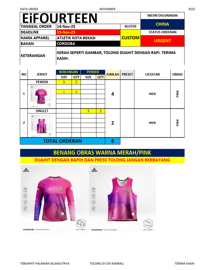 Data Order Apparel November 2025 | PDF