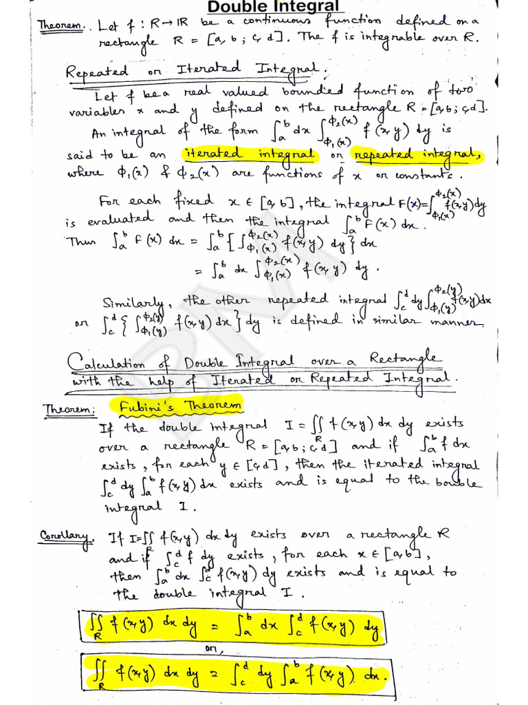 Double Integral. Area | PDF