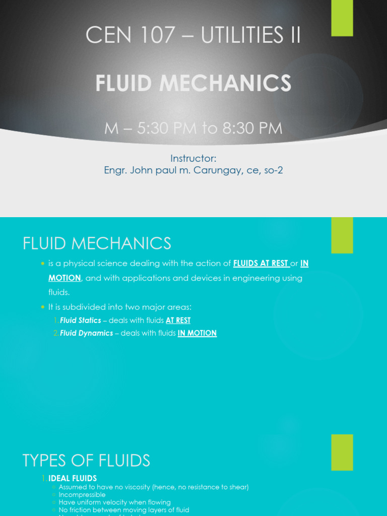 Fluid Mechanics: Key Concepts and Properties | PDF | Density | Viscosity