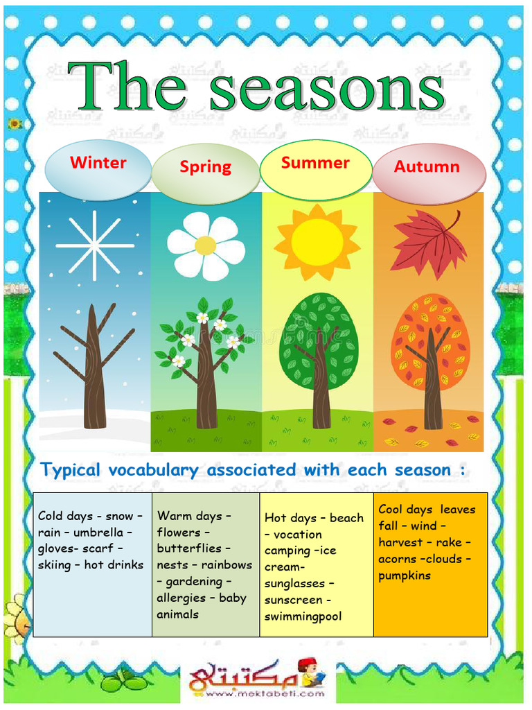 Seasonal Vocabulary Guide | PDF
