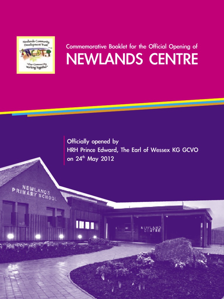 Newlands Centre Commemorative Booklet For The Official Opening of