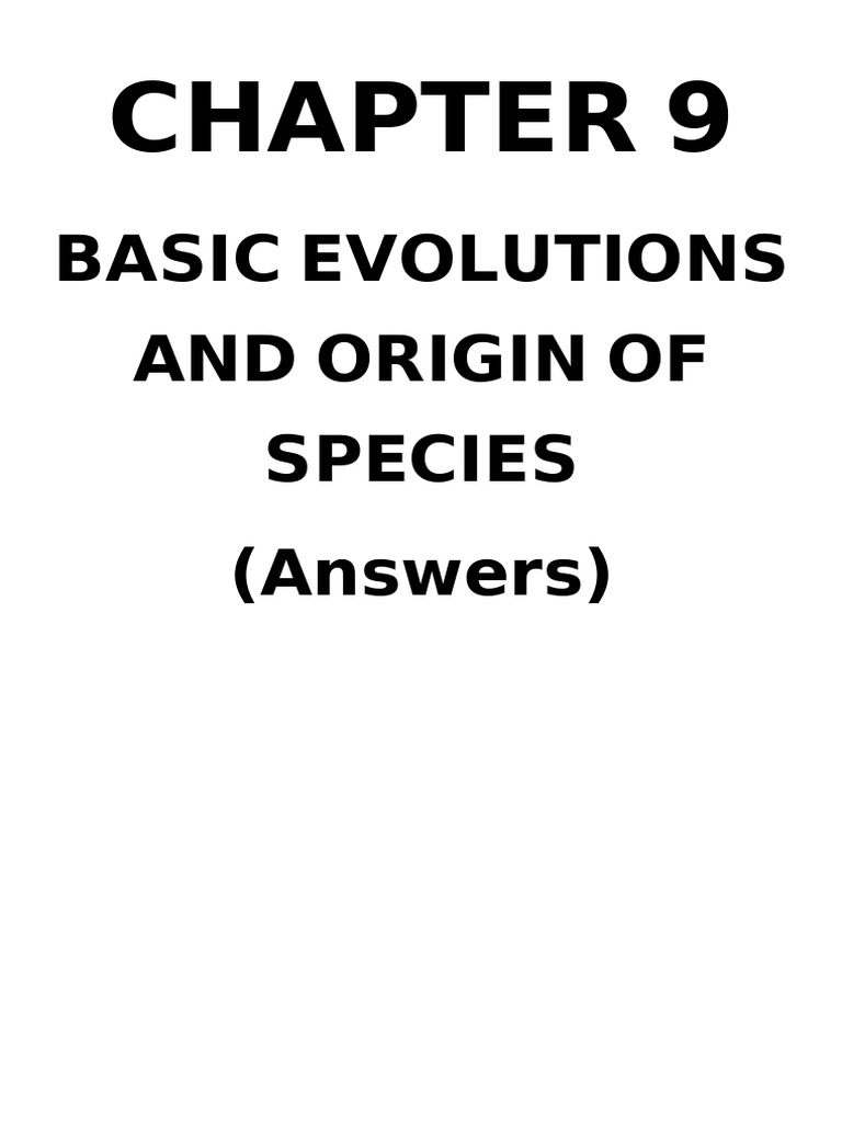 Evolution and Species Origins Explained | PDF